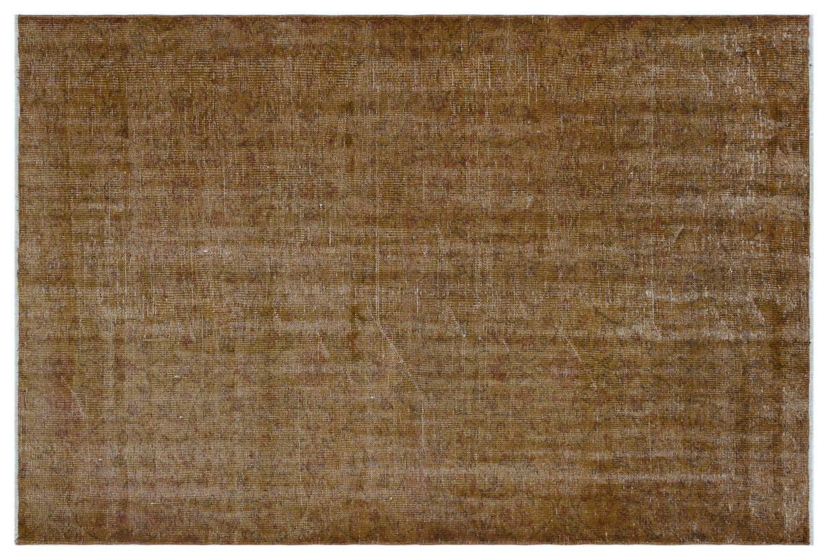 Brown Over Dyed Vintage Rug 5&#39;4&#39;&#39; x 7&#39;10&#39;&#39; ft 163 x 240 cm