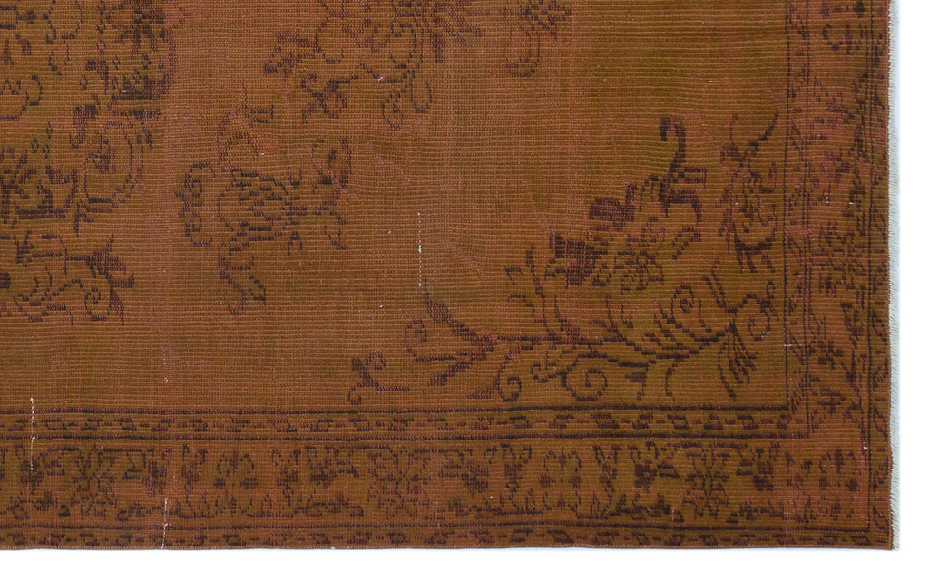 Brown Over Dyed Vintage Rug 5'8'' x 8'9'' ft 172 x 267 cm