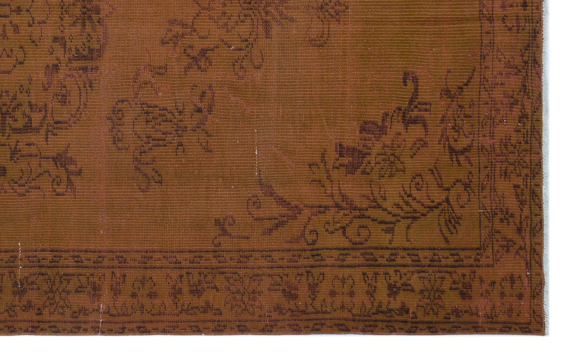 Brown Over Dyed Vintage Rug 5'8'' x 8'9'' ft 172 x 267 cm