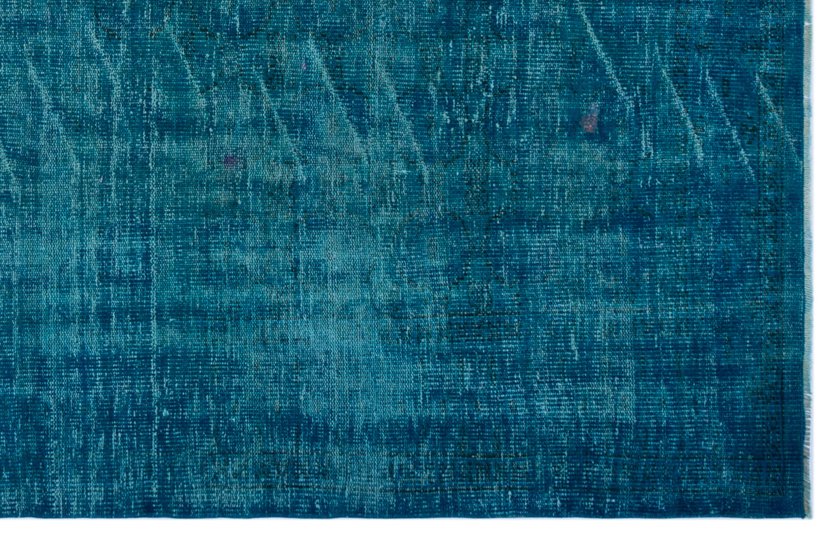 Turquoise  Over Dyed Vintage Rug 5&#39;8&#39;&#39; x 8&#39;9&#39;&#39; ft 172 x 267 cm