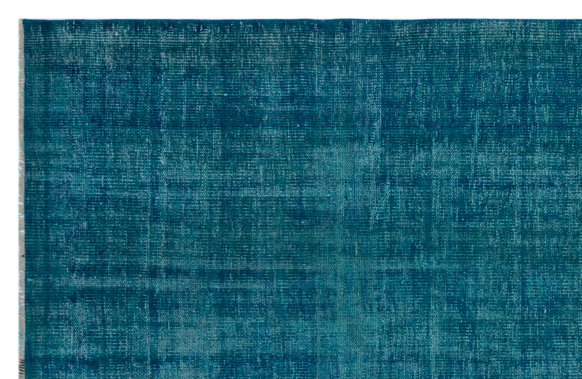 Turquoise  Over Dyed Vintage Rug 5&#39;8&#39;&#39; x 8&#39;9&#39;&#39; ft 172 x 267 cm