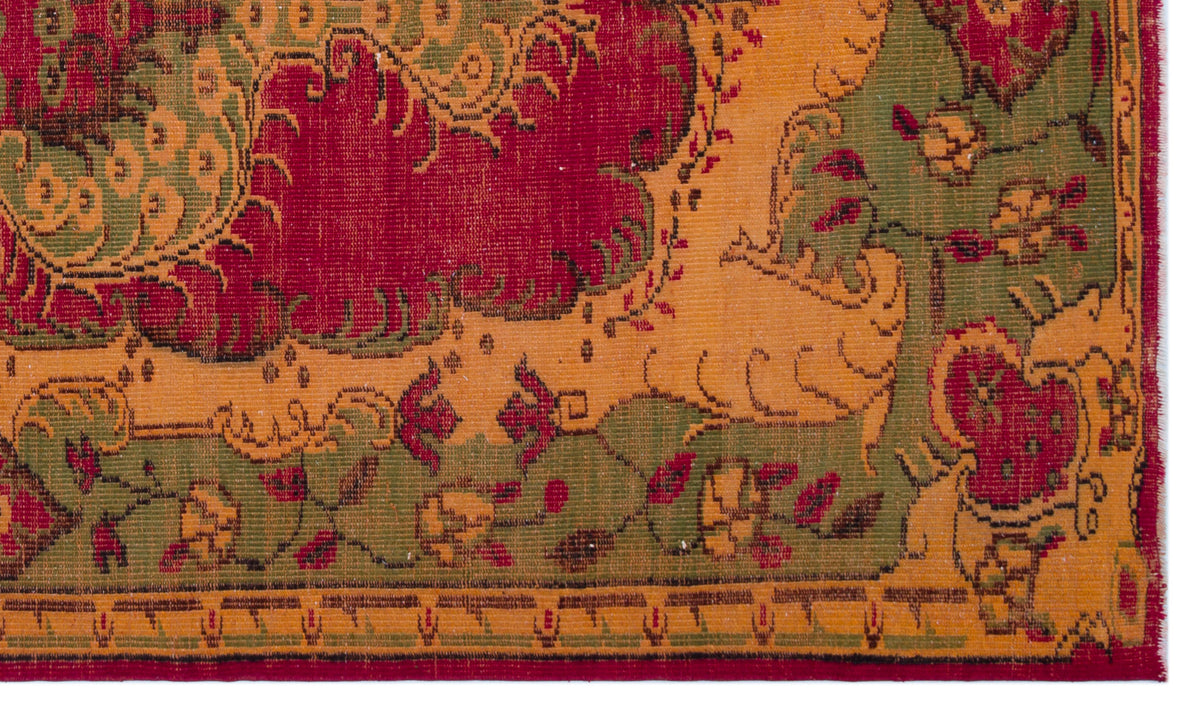 Retro Over Dyed Vintage Rug 6&#39;2&#39;&#39; x 10&#39;6&#39;&#39; ft 189 x 320 cm