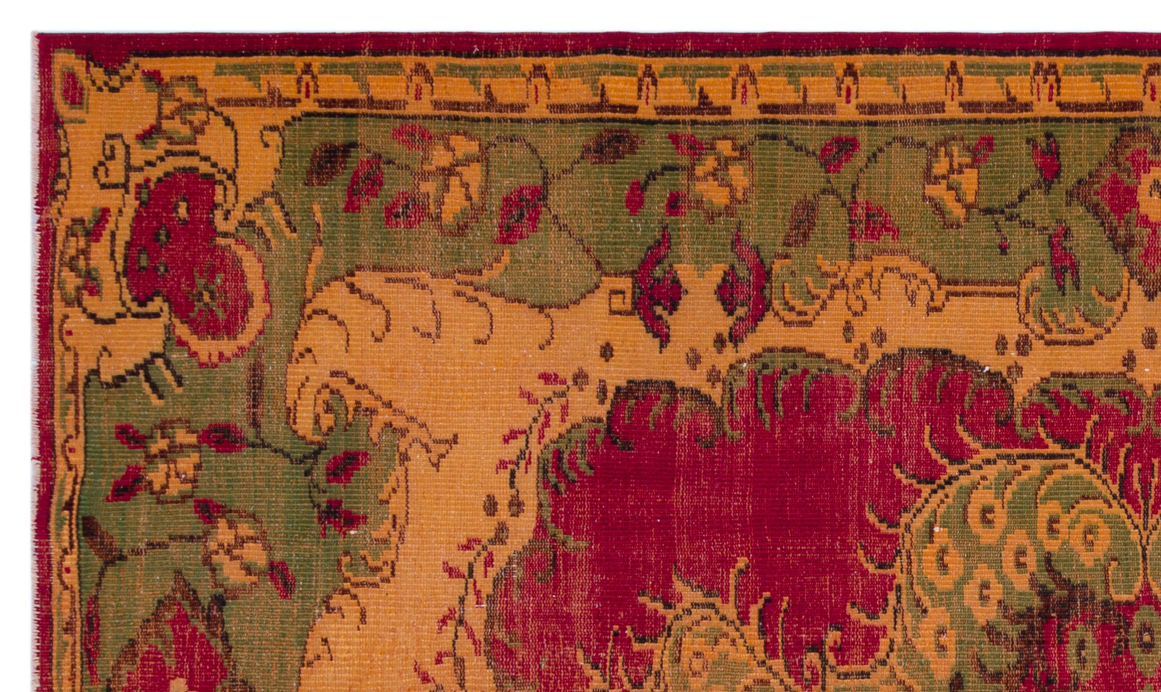 Retro Over Dyed Vintage Rug 6'2'' x 10'6'' ft 189 x 320 cm