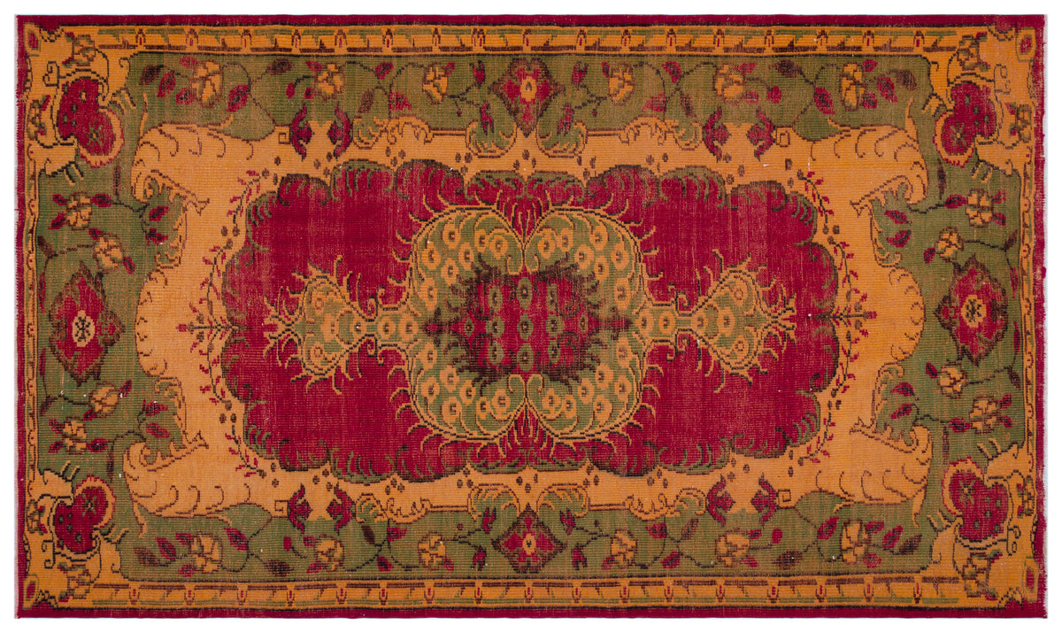 Retro Over Dyed Vintage Rug 6&#39;2&#39;&#39; x 10&#39;6&#39;&#39; ft 189 x 320 cm