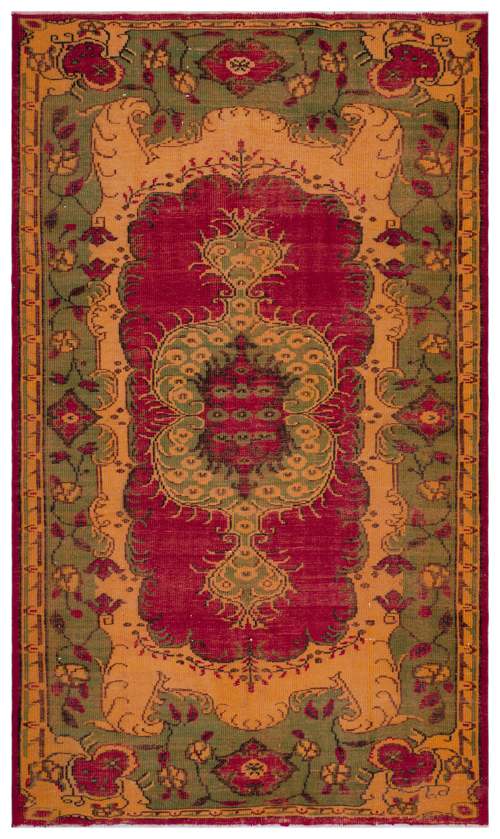 Retro Over Dyed Vintage Rug 6'2'' x 10'6'' ft 189 x 320 cm