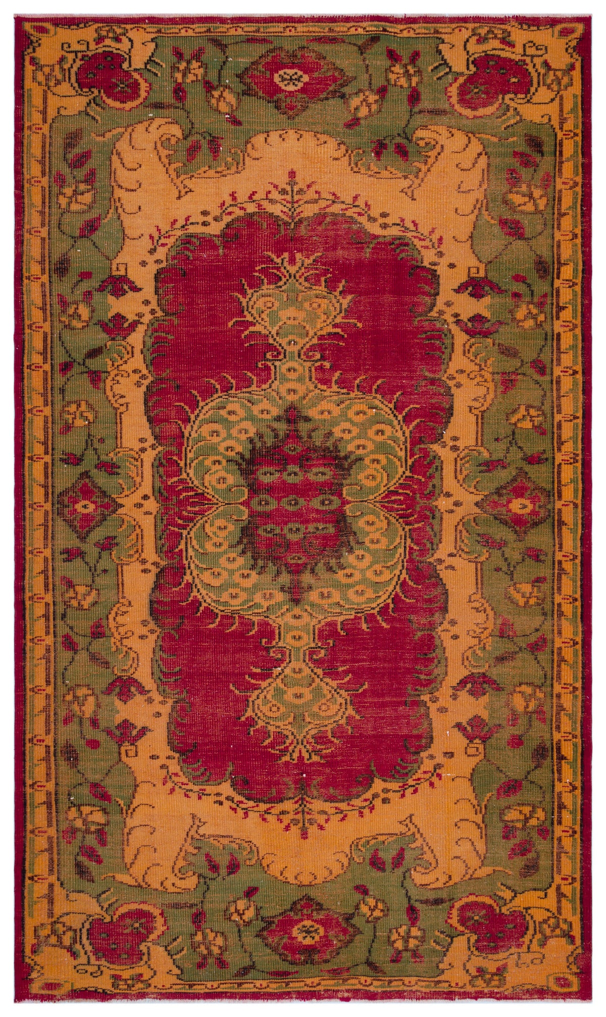 Retro Over Dyed Vintage Rug 6&#39;2&#39;&#39; x 10&#39;6&#39;&#39; ft 189 x 320 cm