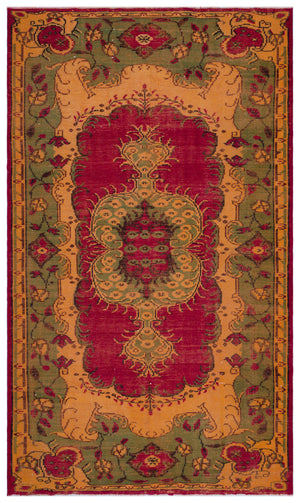 Retro Over Dyed Vintage Rug 6'2'' x 10'6'' ft 189 x 320 cm