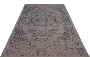 Gray Over Dyed Vintage Rug 5'5'' x 8'6'' ft 165 x 259 cm