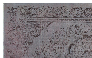 Gray Over Dyed Vintage Rug 5'5'' x 8'6'' ft 165 x 259 cm