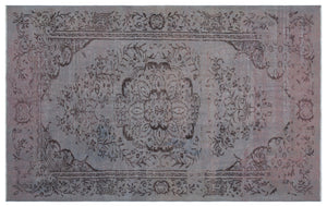 Gray Over Dyed Vintage Rug 5'5'' x 8'6'' ft 165 x 259 cm