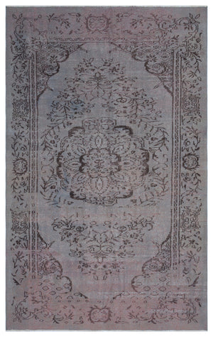 Gray Over Dyed Vintage Rug 5'5'' x 8'6'' ft 165 x 259 cm