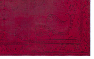 Red Over Dyed Vintage Rug 5'3'' x 8'3'' ft 159 x 252 cm