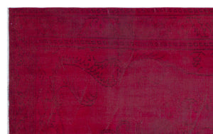 Red Over Dyed Vintage Rug 5'3'' x 8'3'' ft 159 x 252 cm