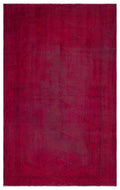 Red Over Dyed Vintage Rug 5'3'' x 8'3'' ft 159 x 252 cm