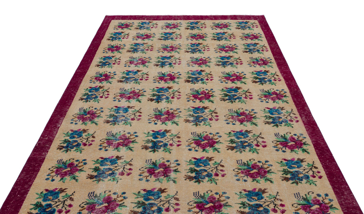 Retro Over Dyed Vintage Rug 6&#39;2&#39;&#39; x 9&#39;5&#39;&#39; ft 187 x 288 cm