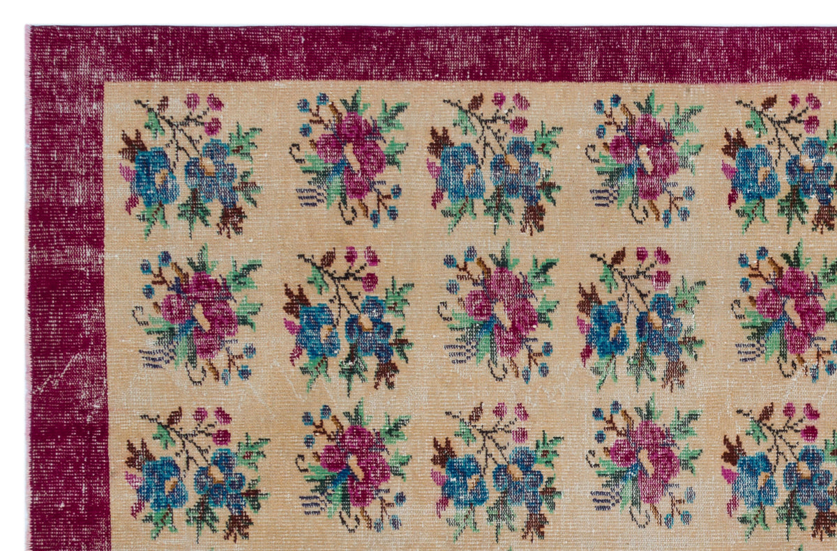 Retro Over Dyed Vintage Rug 6&#39;2&#39;&#39; x 9&#39;5&#39;&#39; ft 187 x 288 cm