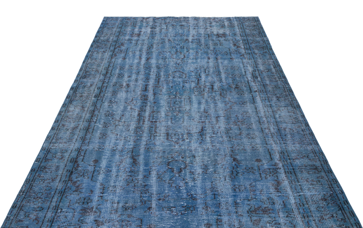 Blue Over Dyed Vintage Rug 6&#39;0&#39;&#39; x 9&#39;8&#39;&#39; ft 183 x 295 cm
