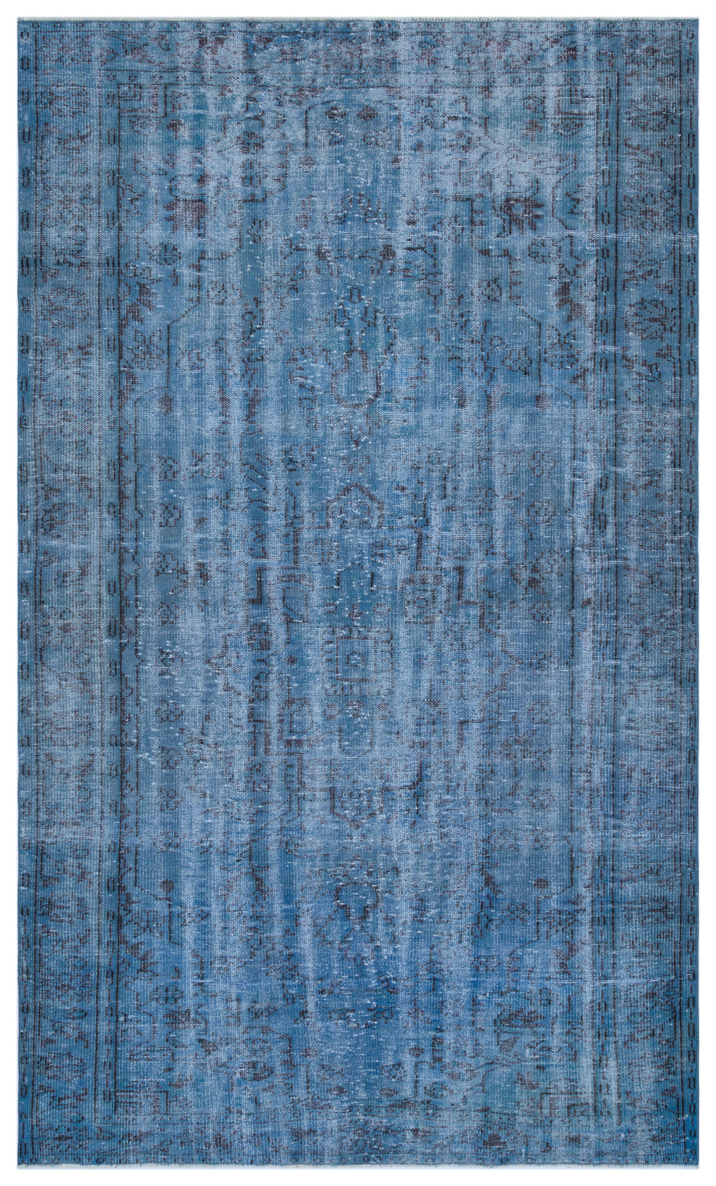 Blue Over Dyed Vintage Rug 6'0'' x 9'8'' ft 183 x 295 cm