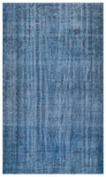 Blue Over Dyed Vintage Rug 6'0'' x 9'8'' ft 183 x 295 cm