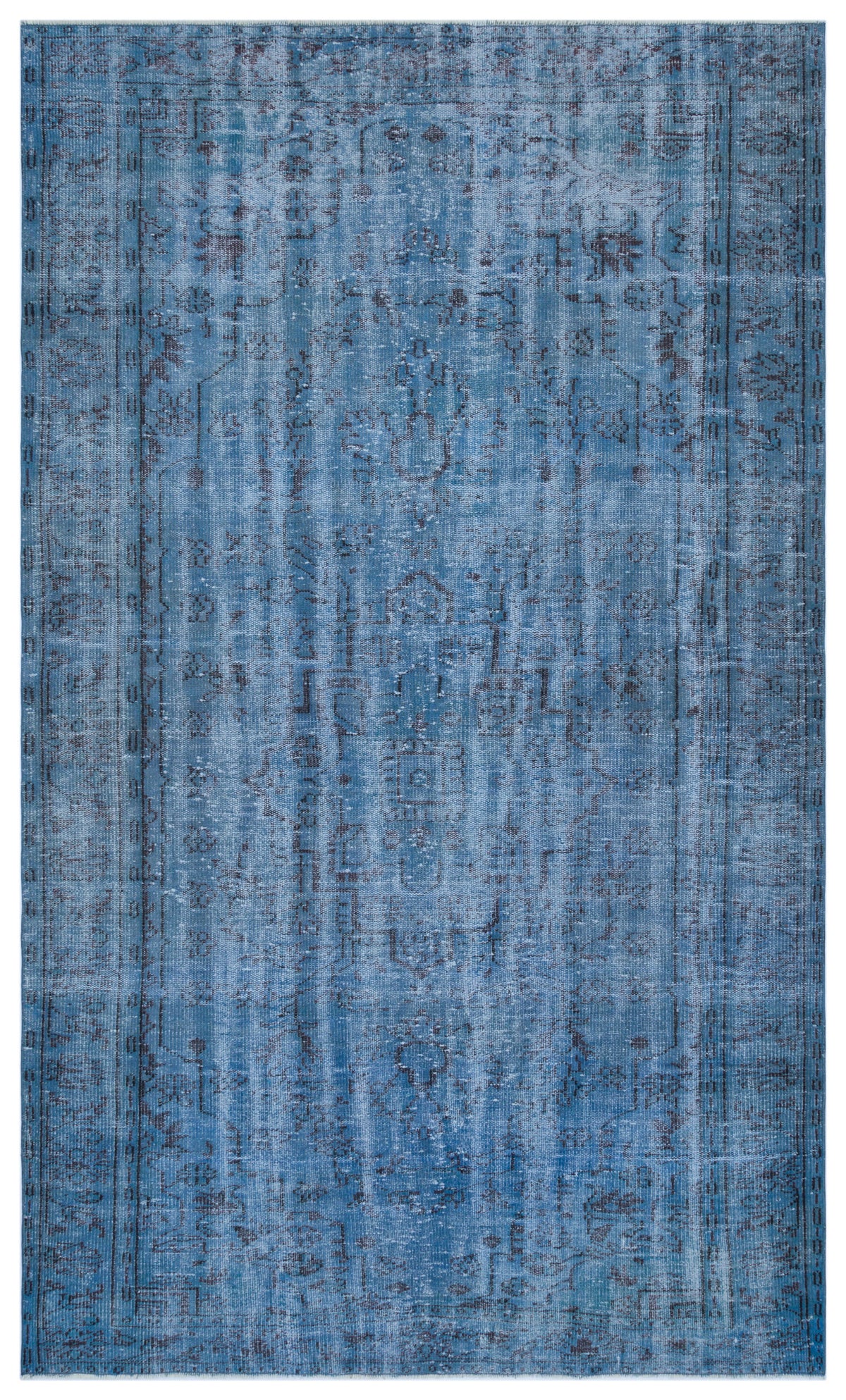 Blue Over Dyed Vintage Rug 6&#39;0&#39;&#39; x 9&#39;8&#39;&#39; ft 183 x 295 cm