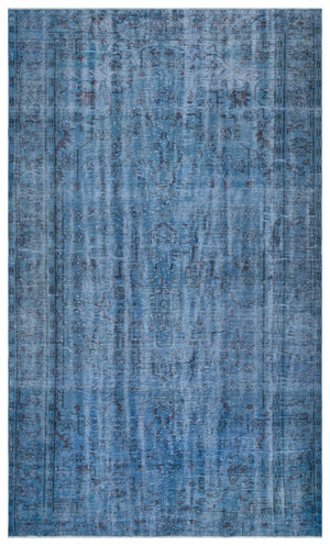 Blue Over Dyed Vintage Rug 6'0'' x 9'8'' ft 183 x 295 cm