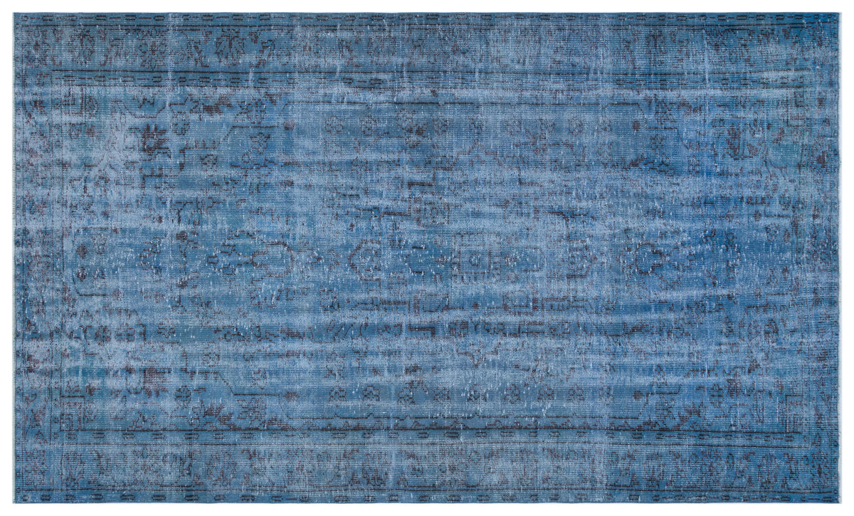 Blue Over Dyed Vintage Rug 6&#39;0&#39;&#39; x 9&#39;8&#39;&#39; ft 183 x 295 cm