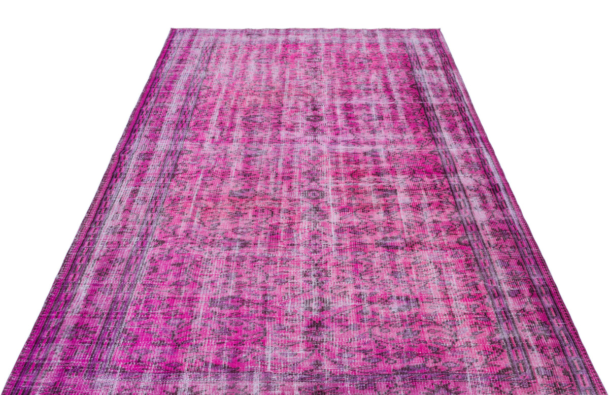 Purple Over Dyed Vintage Rug 5&#39;5&#39;&#39; x 8&#39;2&#39;&#39; ft 164 x 250 cm