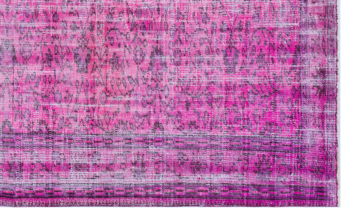 Purple Over Dyed Vintage Rug 5&#39;5&#39;&#39; x 8&#39;2&#39;&#39; ft 164 x 250 cm
