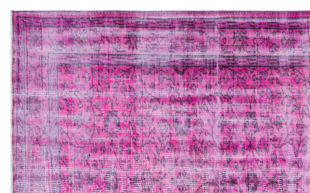 Purple Over Dyed Vintage Rug 5&#39;5&#39;&#39; x 8&#39;2&#39;&#39; ft 164 x 250 cm