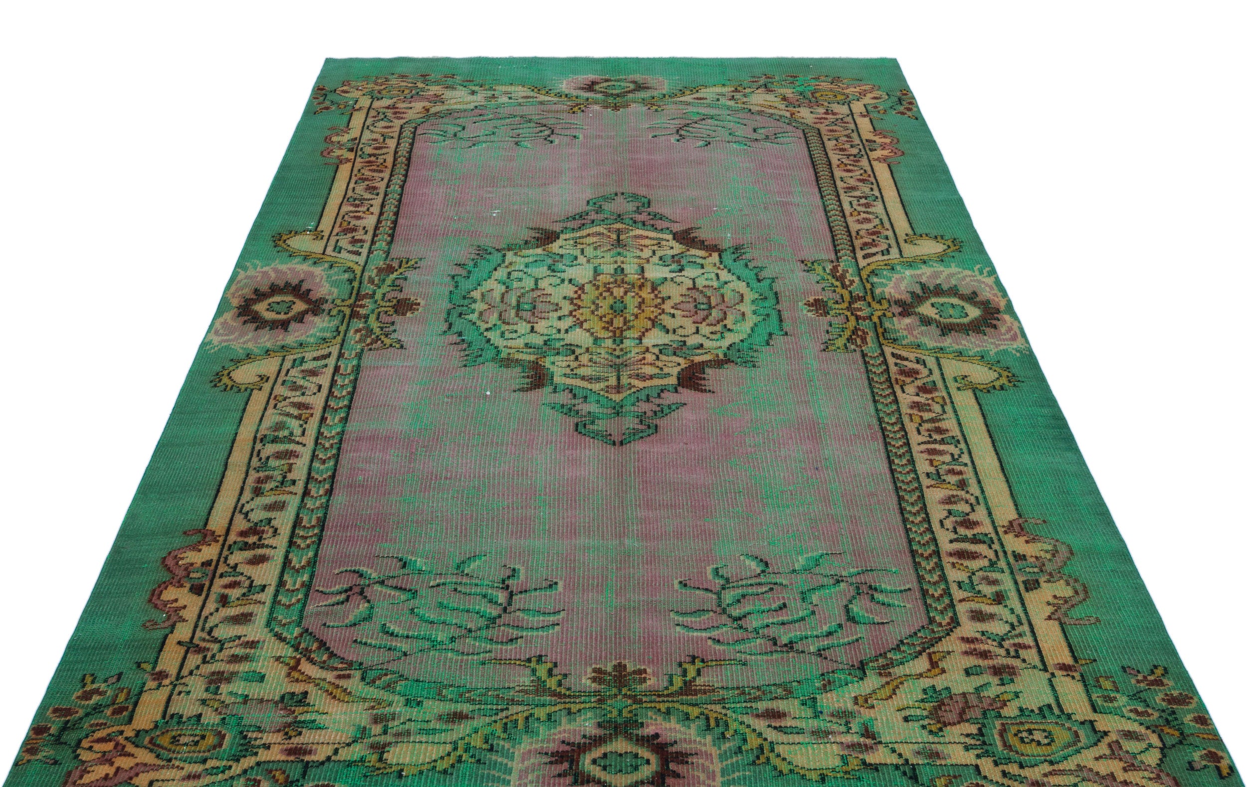 Retro Over Dyed Vintage Rug 5'9'' x 9'3'' ft 175 x 283 cm