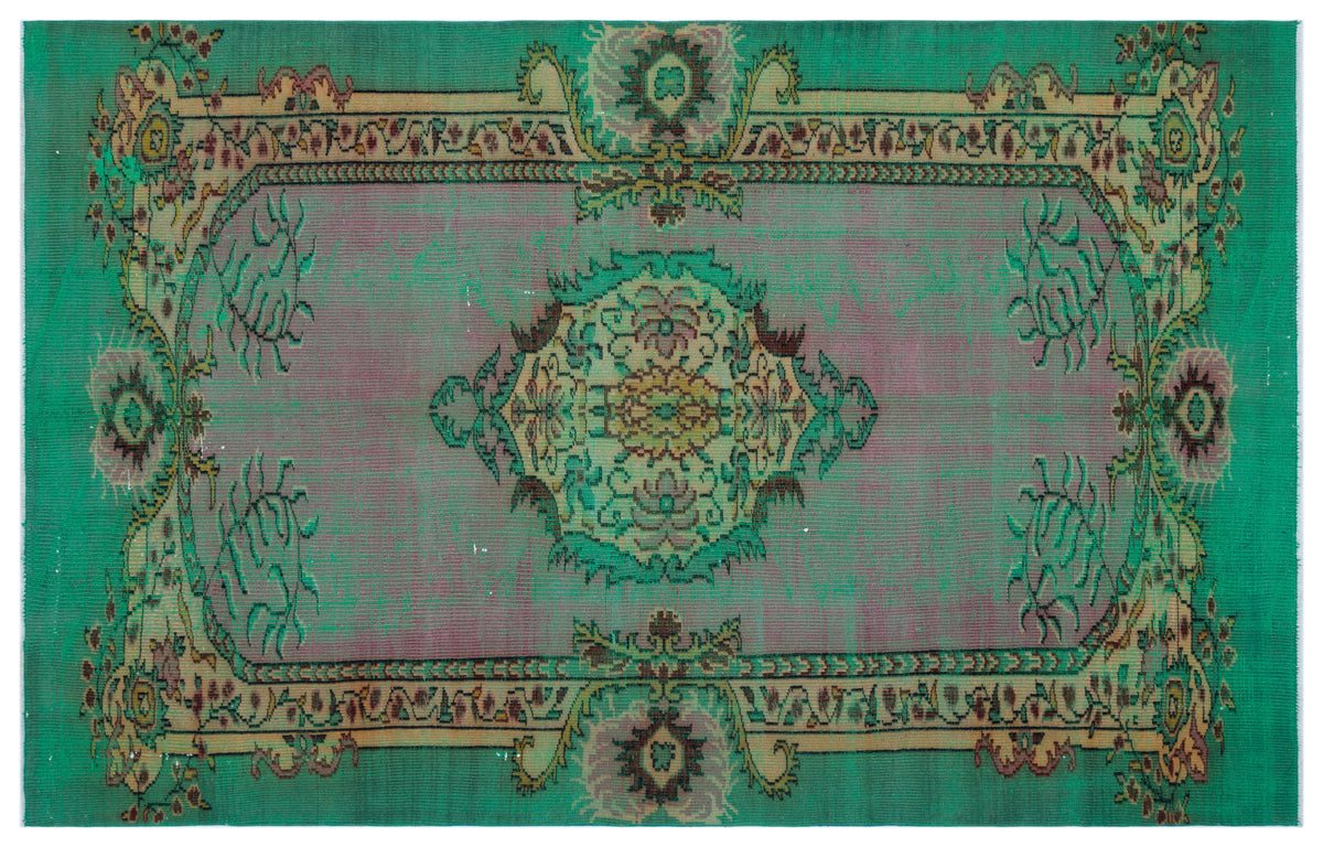 Retro Over Dyed Vintage Rug 5&#39;9&#39;&#39; x 9&#39;3&#39;&#39; ft 175 x 283 cm