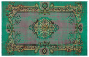 Retro Over Dyed Vintage Rug 5'9'' x 9'3'' ft 175 x 283 cm