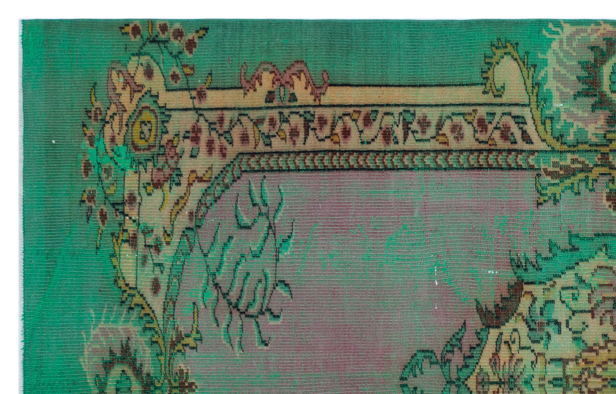 Retro Over Dyed Vintage Rug 5'9'' x 9'3'' ft 175 x 283 cm