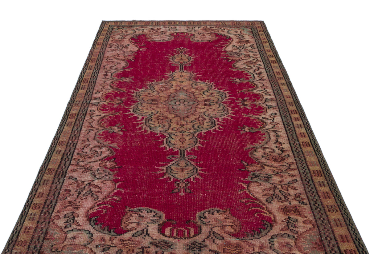 Retro Over Dyed Vintage Rug 5&#39;1&#39;&#39; x 8&#39;7&#39;&#39; ft 154 x 262 cm
