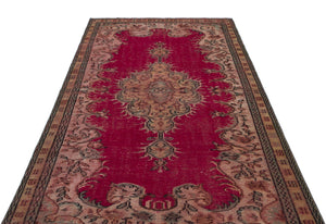 Retro Over Dyed Vintage Rug 5'1'' x 8'7'' ft 154 x 262 cm