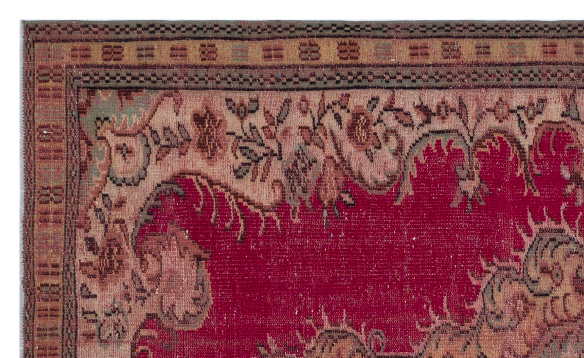 Retro Over Dyed Vintage Rug 5&#39;1&#39;&#39; x 8&#39;7&#39;&#39; ft 154 x 262 cm