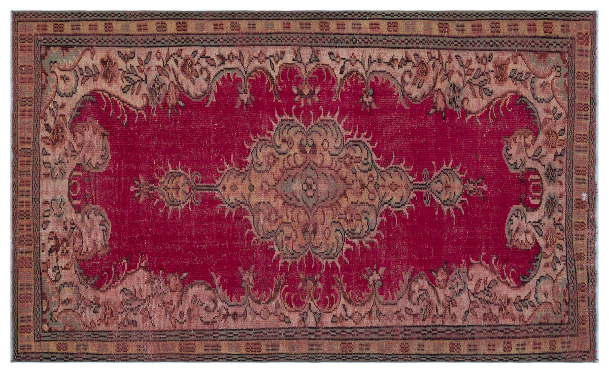 Retro Over Dyed Vintage Rug 5&#39;1&#39;&#39; x 8&#39;7&#39;&#39; ft 154 x 262 cm