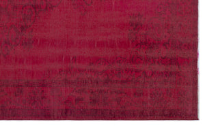 Red Over Dyed Vintage Rug 5'9'' x 9'4'' ft 176 x 285 cm