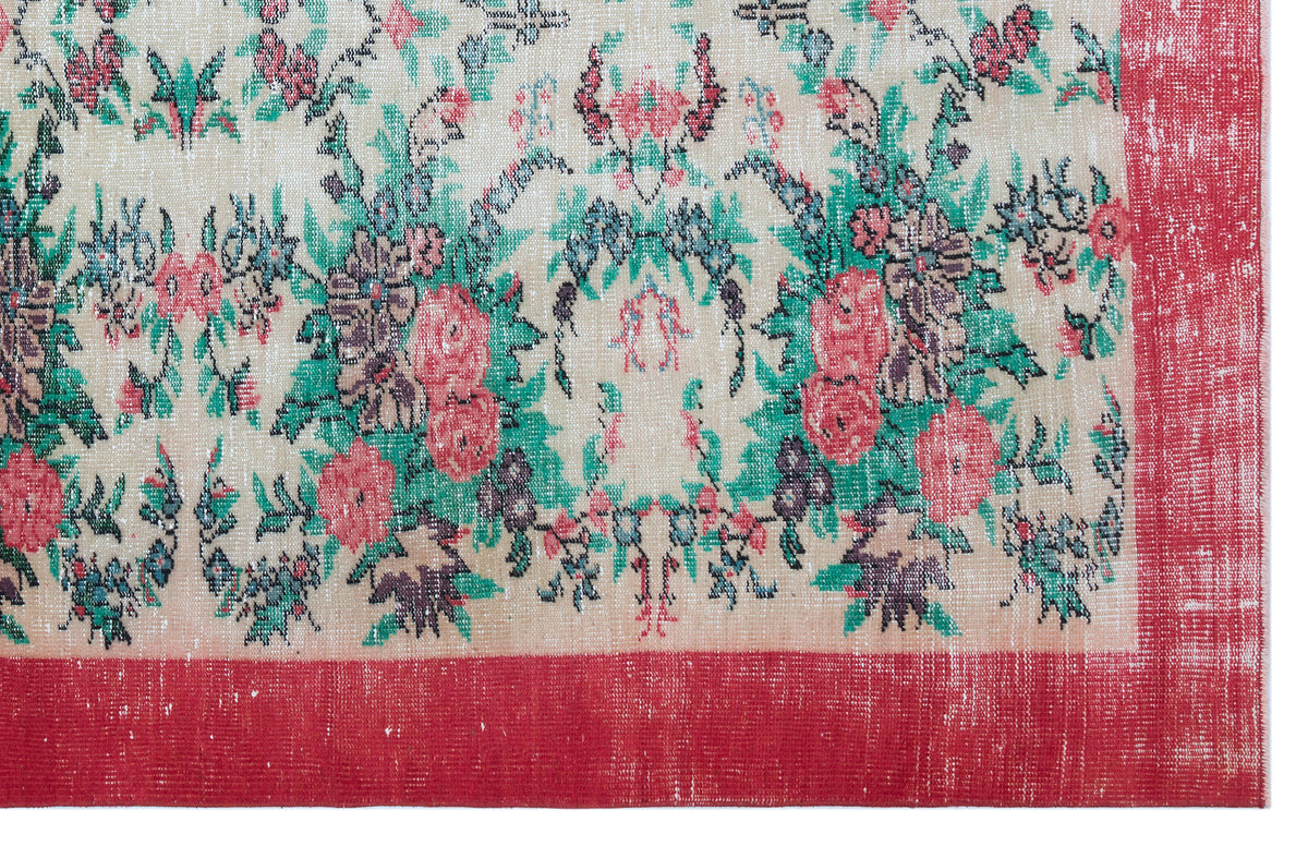 Retro Over Dyed Vintage Rug 5&#39;9&#39;&#39; x 9&#39;1&#39;&#39; ft 176 x 277 cm