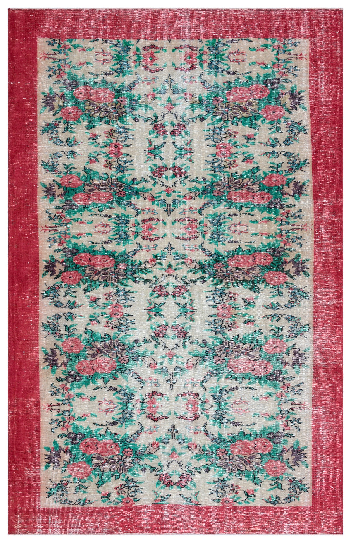 Retro Over Dyed Vintage Rug 5&#39;9&#39;&#39; x 9&#39;1&#39;&#39; ft 176 x 277 cm