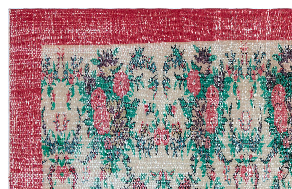 Retro Over Dyed Vintage Rug 5&#39;9&#39;&#39; x 9&#39;1&#39;&#39; ft 176 x 277 cm