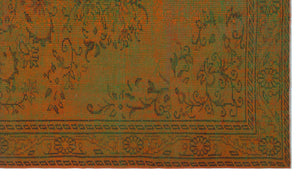 Brown Over Dyed Vintage Rug 5'4'' x 9'2'' ft 162 x 280 cm