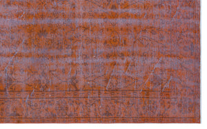 Orange Over Dyed Vintage Rug 5'12'' x 9'9'' ft 182 x 296 cm