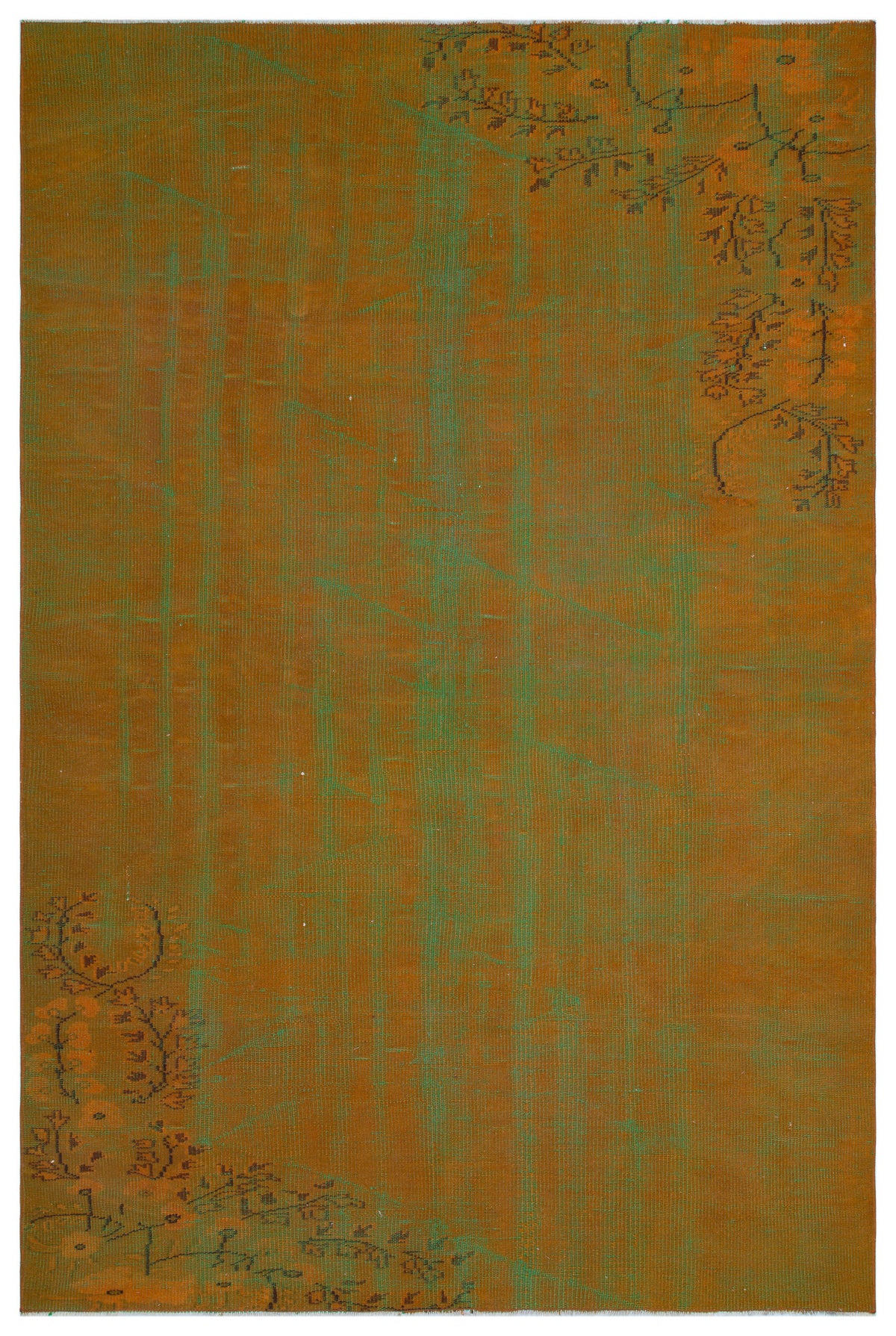 Retro Over Dyed Vintage Rug 5&#39;9&#39;&#39; x 8&#39;8&#39;&#39; ft 175 x 263 cm