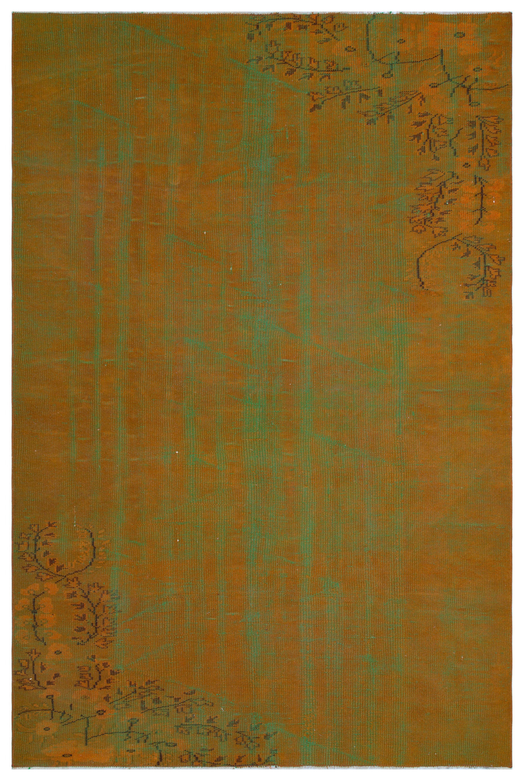Retro Over Dyed Vintage Rug 5'9'' x 8'8'' ft 175 x 263 cm