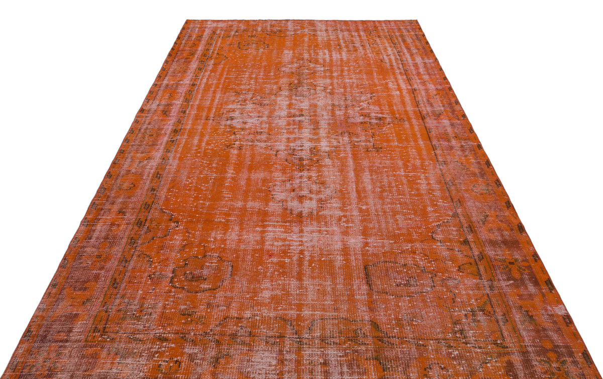 Orange Over Dyed Vintage Rug 6&#39;3&#39;&#39; x 9&#39;11&#39;&#39; ft 191 x 302 cm