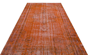 Orange Over Dyed Vintage Rug 6'3'' x 9'11'' ft 191 x 302 cm