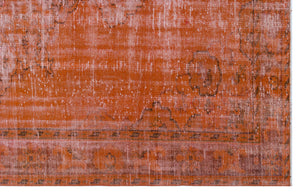 Orange Over Dyed Vintage Rug 6'3'' x 9'11'' ft 191 x 302 cm