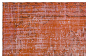 Orange Over Dyed Vintage Rug 6'3'' x 9'11'' ft 191 x 302 cm