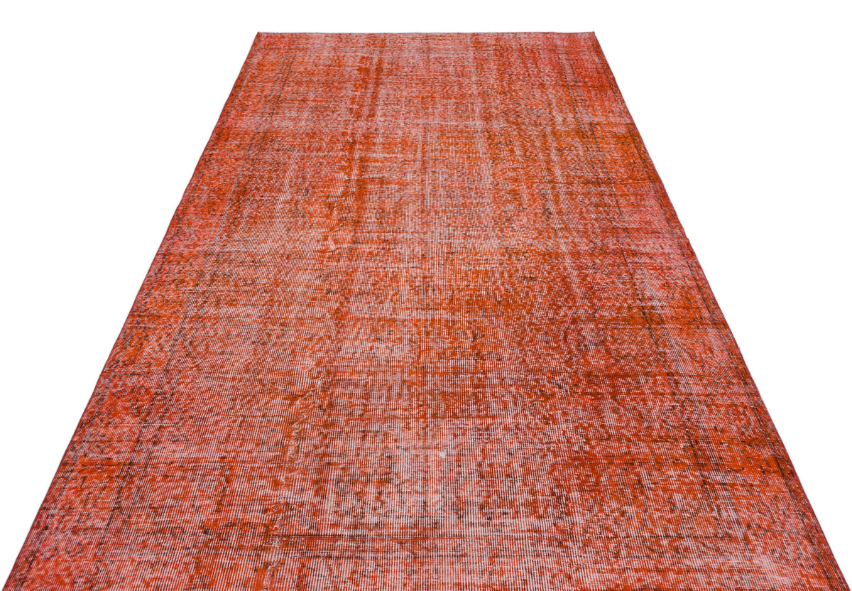 Orange Over Dyed Vintage Rug 5&#39;6&#39;&#39; x 8&#39;11&#39;&#39; ft 167 x 272 cm